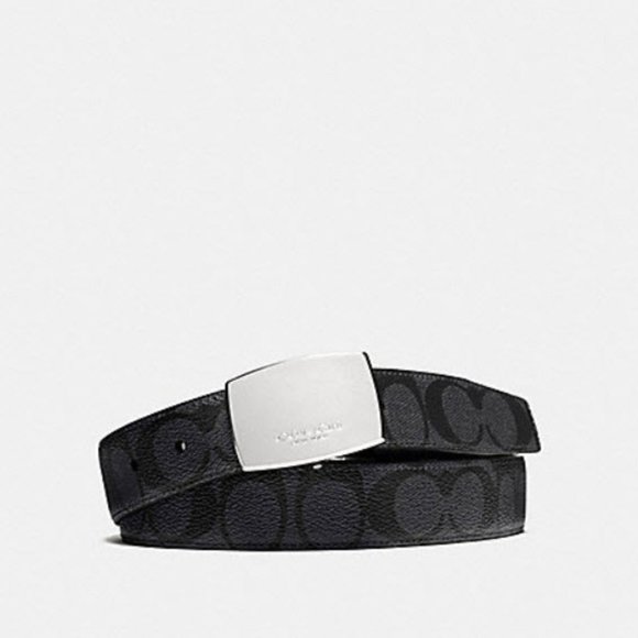 COACH F64828 BELT DRESS PLAQUE CUT-TO-SIZE REVERSIBLE SIGNATURE COATED CANVAS - Picture 1 of 2